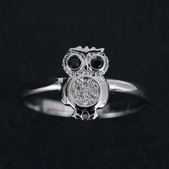 🍁  925 Silver Plated 3A CZ Cute Ring for Men Women, FB16FA1042 - Picture 6 of 6